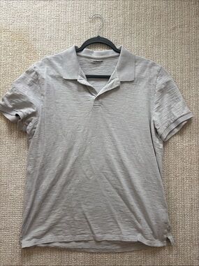 Vince Light Gray Short-Sleeve Polo